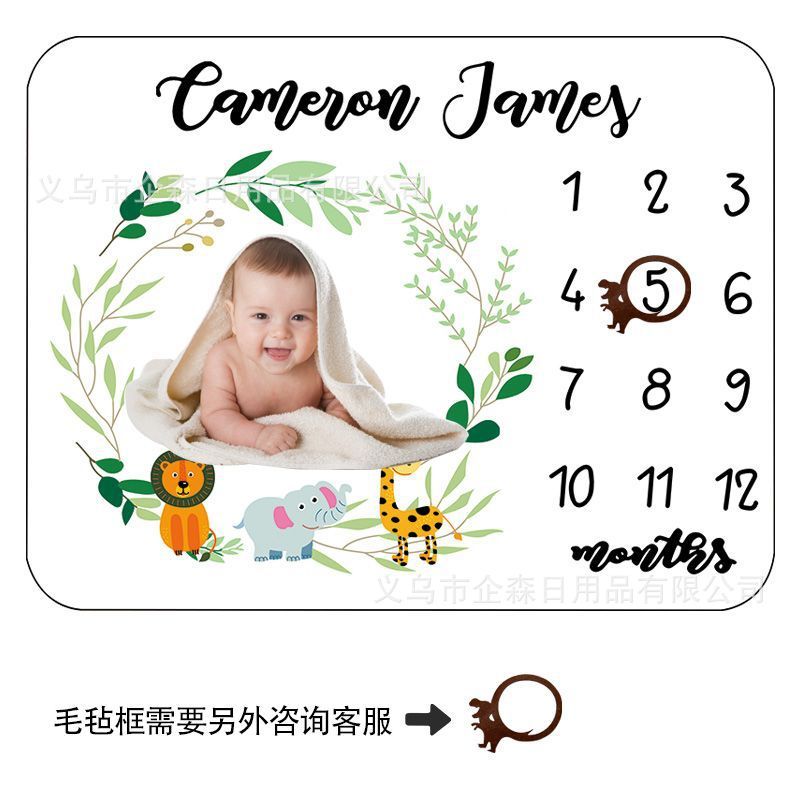 婴儿拍照毯子宝宝月份拍照背景布摄影毯道具里程碑毛毯