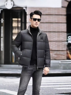 高端2025冬季 85%白鸭绒羽绒服外套字母印花帅气厚超揉面料 男士