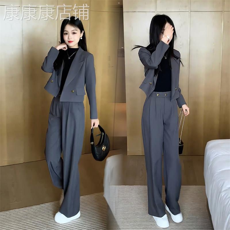 高档高级感时尚西装套装女短款外套春秋新款洋气质显瘦西服两件套