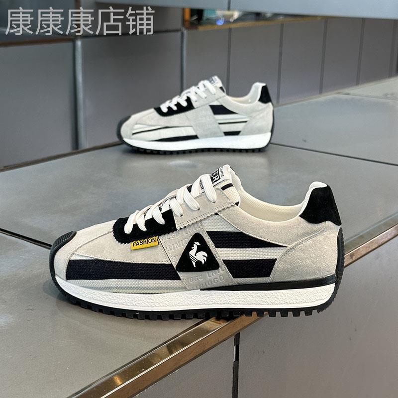 高端休闲鞋2025夏季新款男鞋百搭透气彩虹布面大公鸡运动鞋男潮鞋