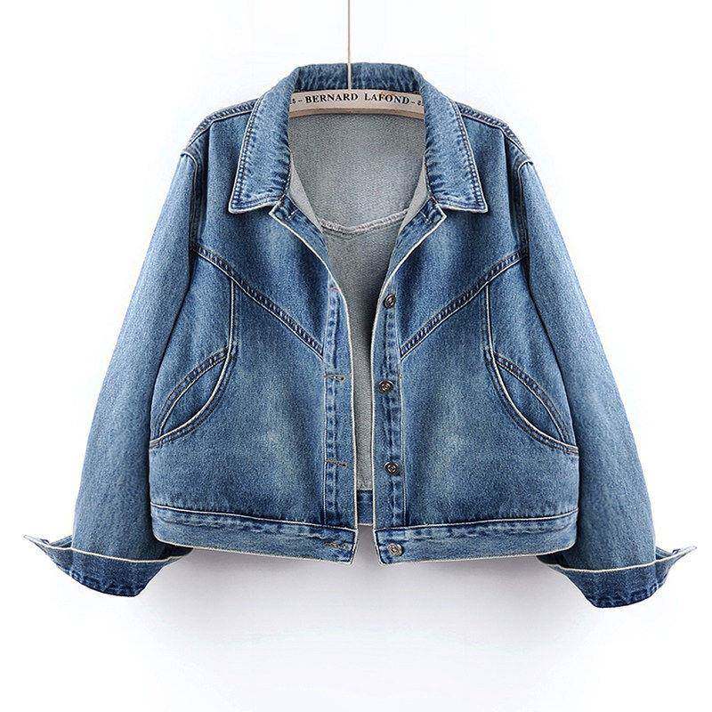 潮牌翻领牛仔外套女短款2026春季新款韩版宽松休闲夹克小个子上衣