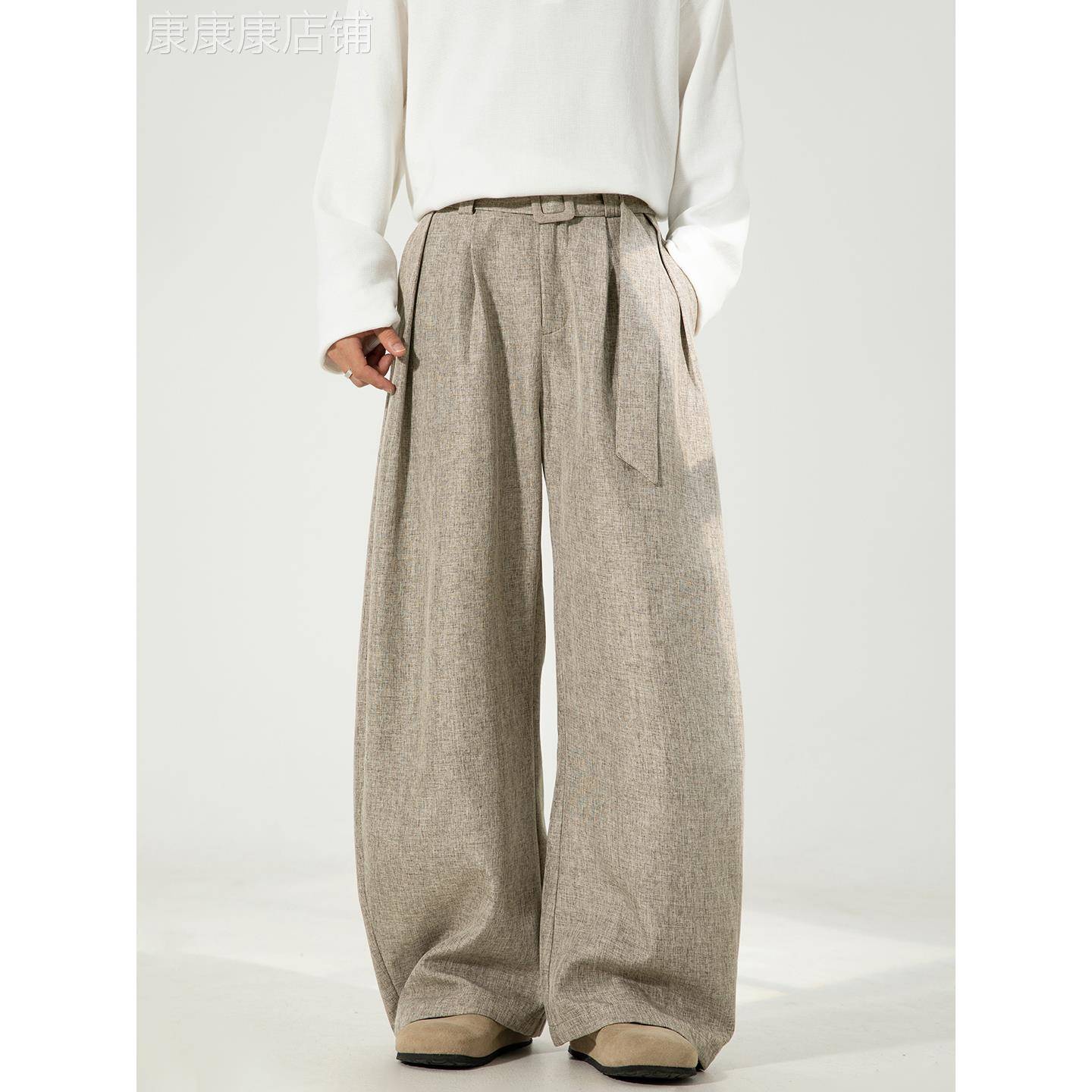 it neith BIAS潮牌美式高级感廓形垂感西装裤男老钱风压褶休闲裤