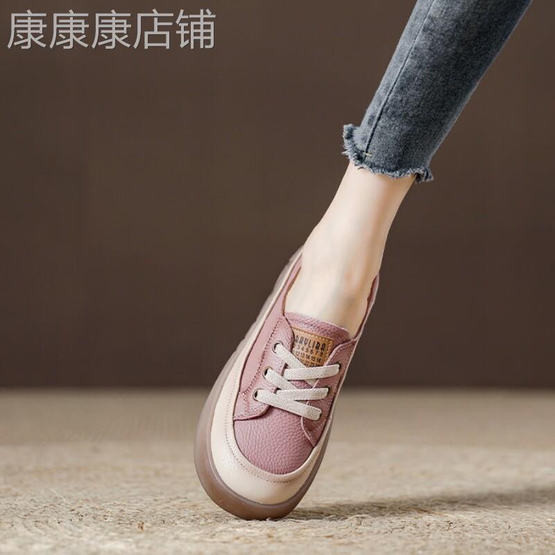 西班牙小众品牌ONGYSL真皮柔软时尚小白鞋女牛皮复古休闲运动板鞋