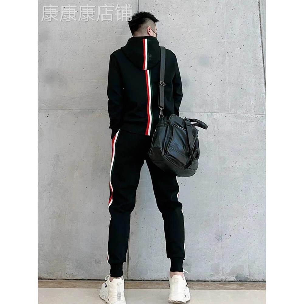 高端连帽外套运动休闲套装男士2025年新款秋冬季卫衣卫裤男装一套