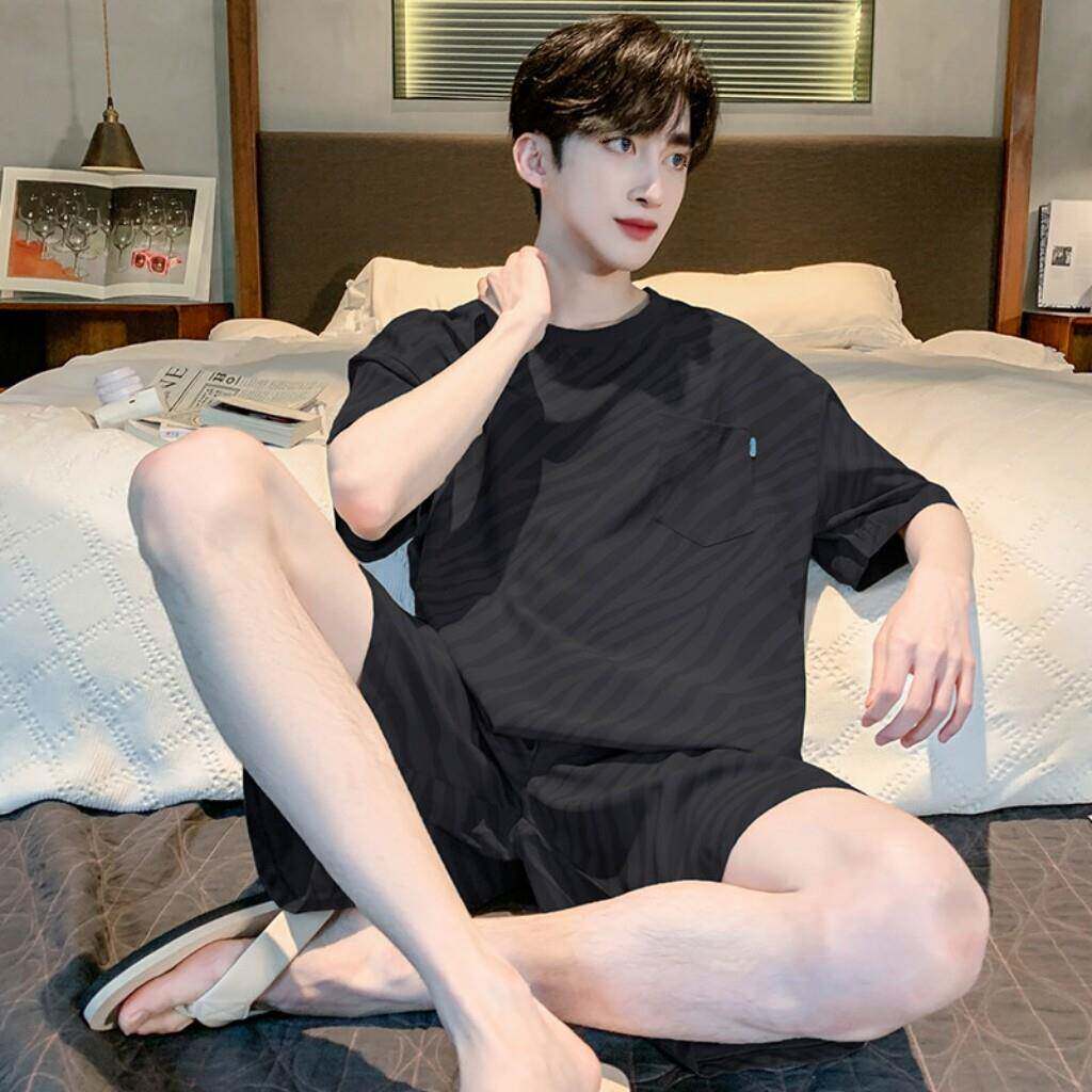 高端品牌睡衣男士夏季夏天莫代尔短袖短裤薄款舒适男款家居服套装