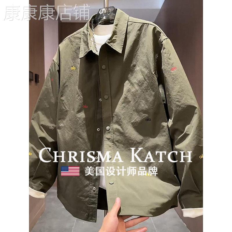 出口美国⭐Chrisma Katch~刺绣字母衬衫外套宽松翻领长袖衬衫夹克