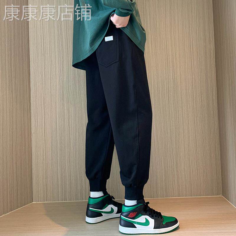 卫裤男士秋冬季潮牌纯棉宽松大码束脚运动裤子加绒百搭休闲哈伦裤