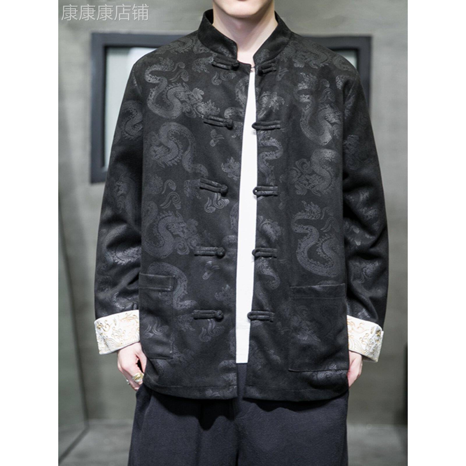 春秋季中国风男装潮牌盘扣覆古新中式夹克外套唐装汉服中山装汉服