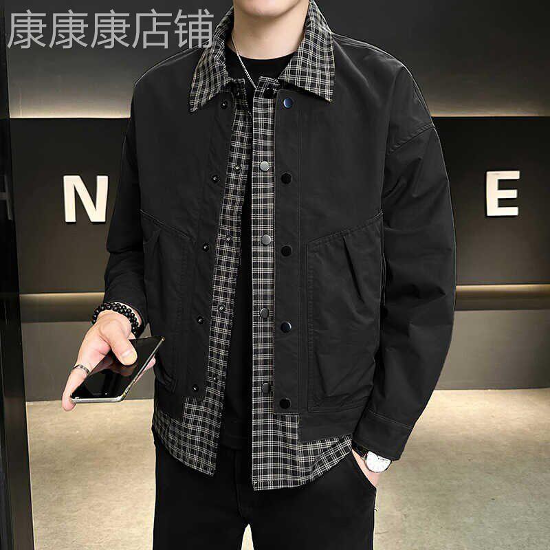 STIFER GENNE假两件夹克外套男春秋季2026新款高端男士衬衫领上衣