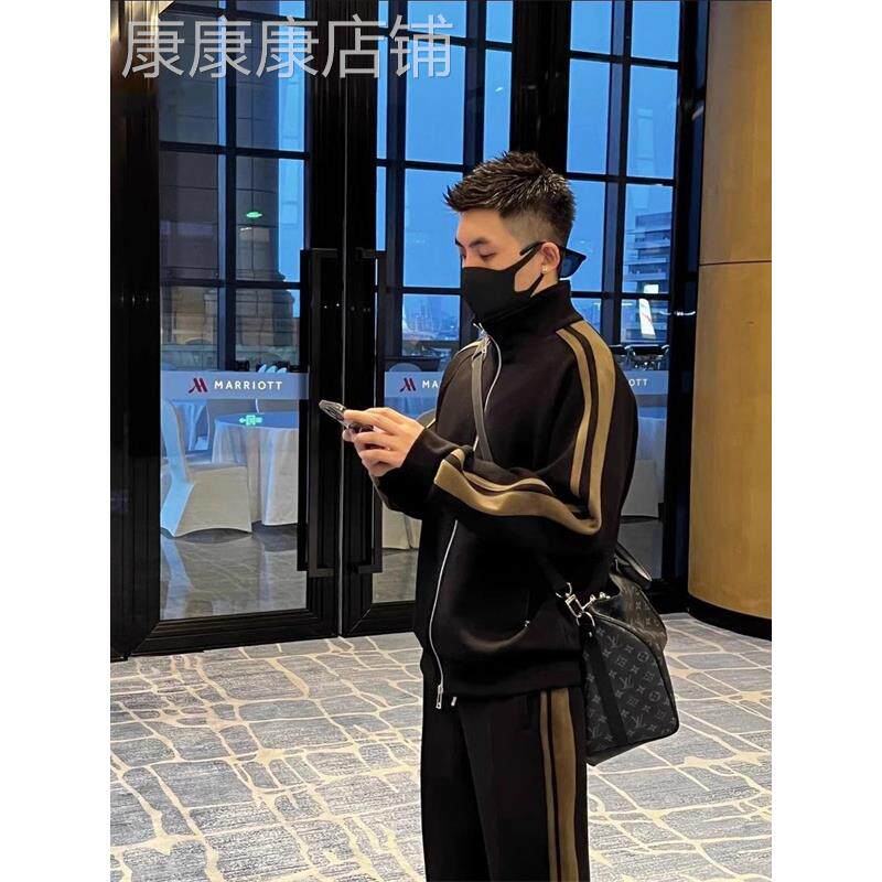 高端休闲运动套装男春秋季2025新款潮流高级感开衫外套长裤两件套