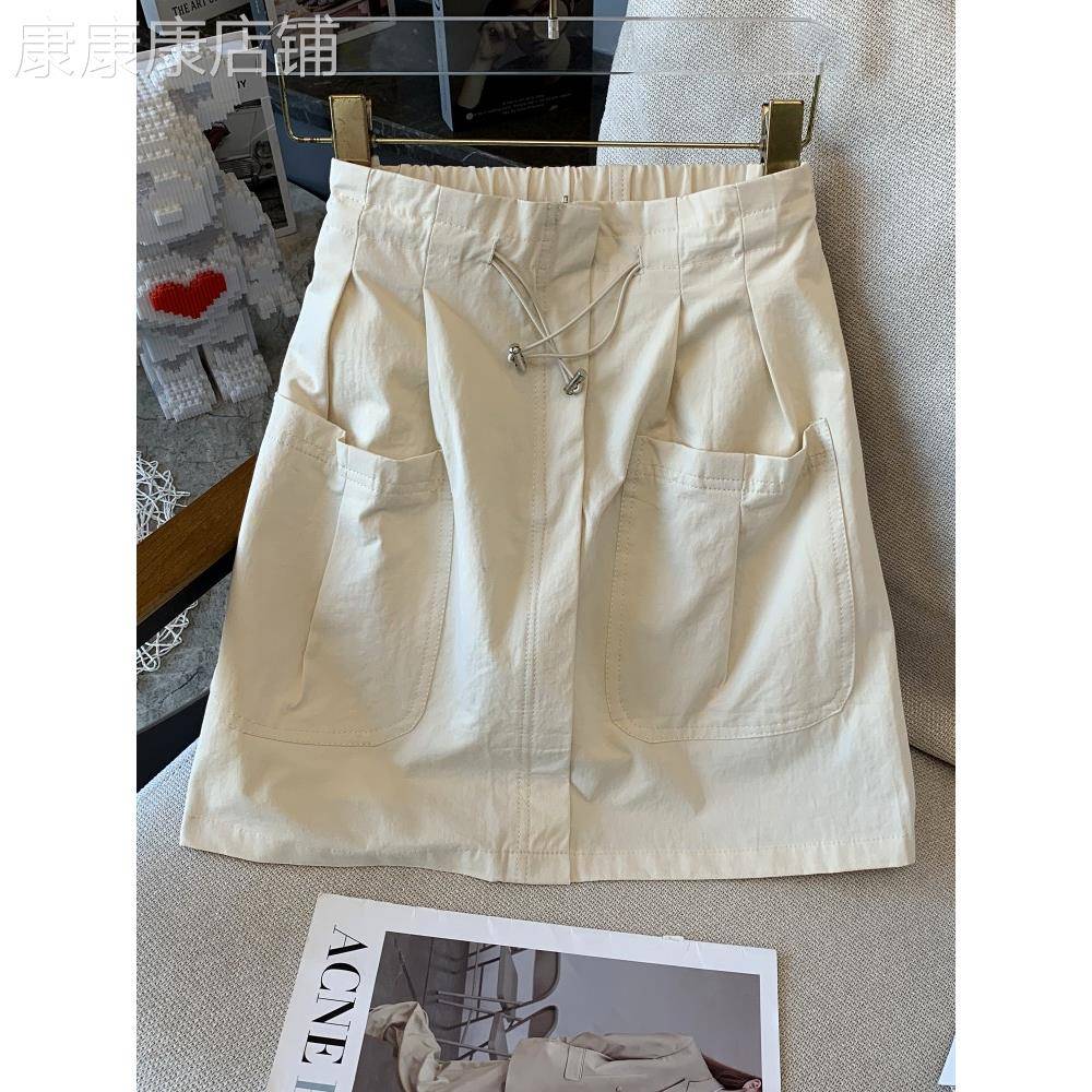 egmg工装半身裙女夏季2026新款休闲时髦短裙收腰显瘦拉炼包臀裙子