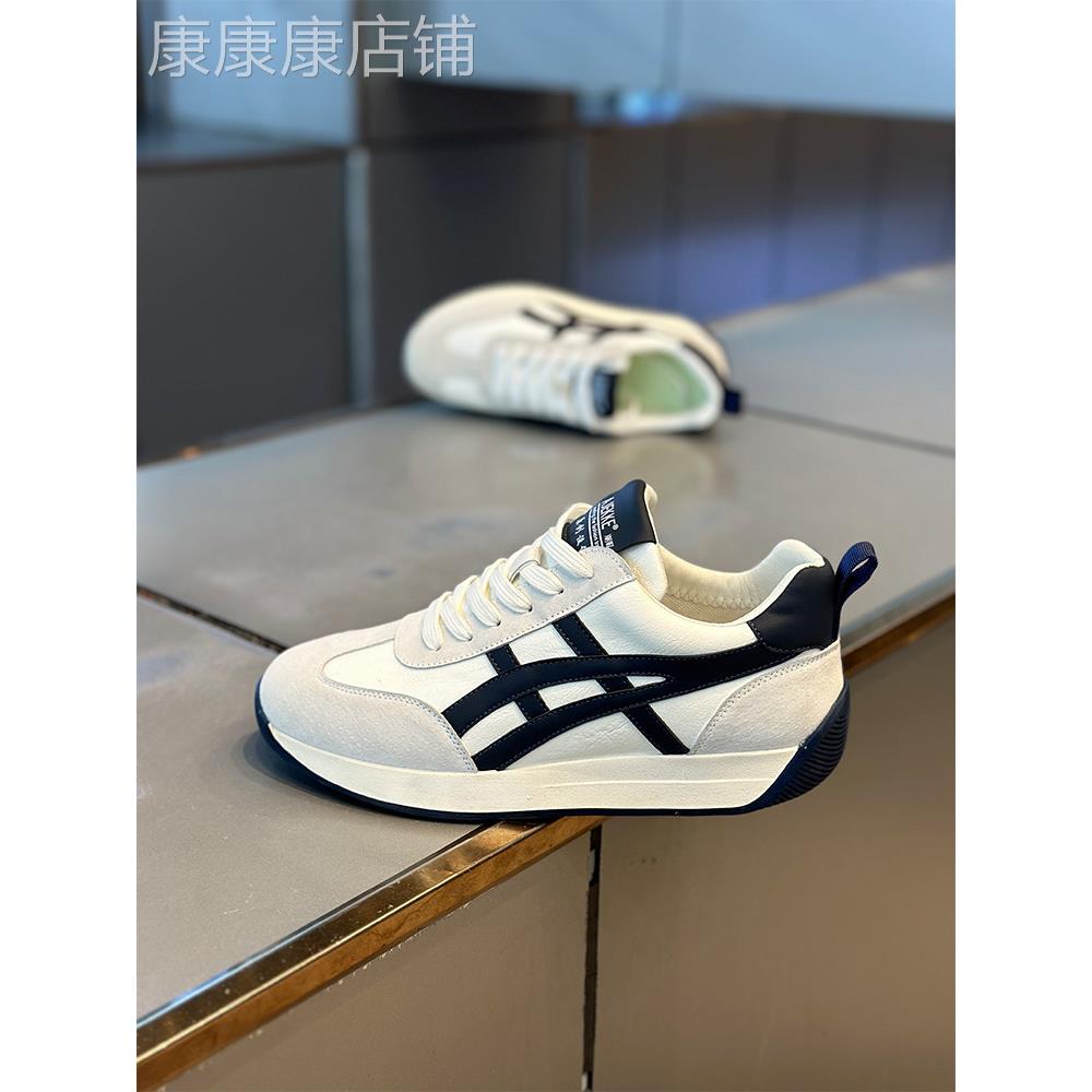 潮牌阿甘鞋男真皮2025夏季韩版潮流软底休闲运动鞋覆古百搭平板鞋