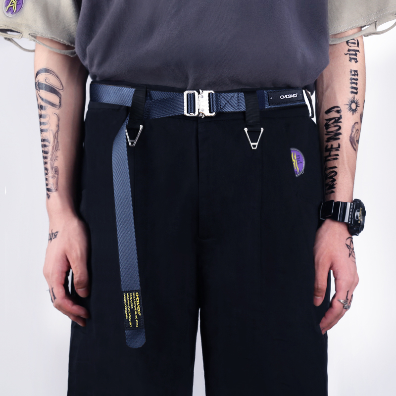 尼龙ins风战术雾霾蓝自动卡扣