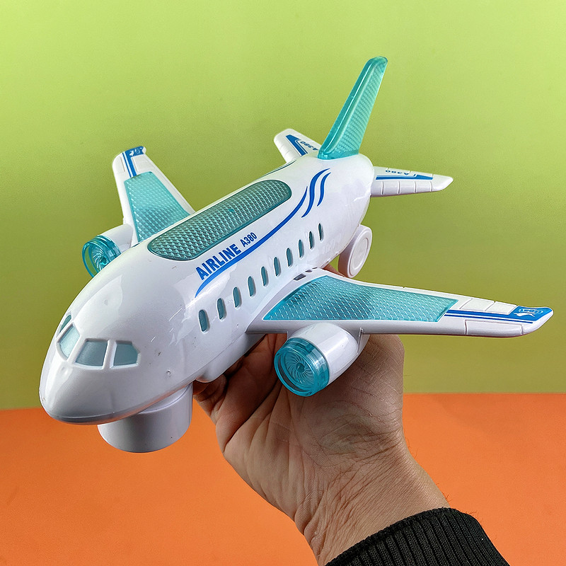 儿童电动空中巴士闪光客机直升飞机万向地上跑掉头趣味玩具车混批