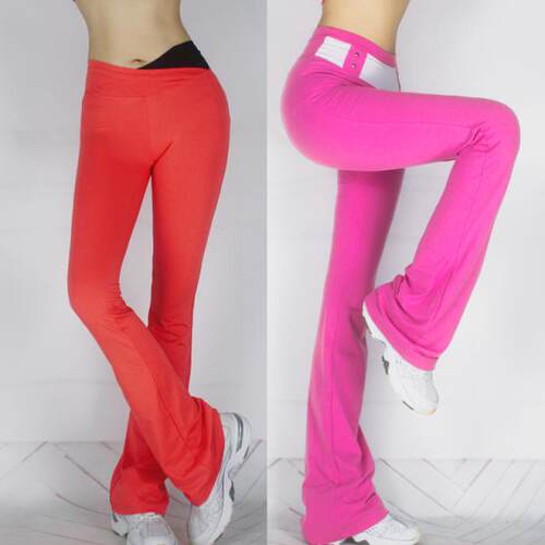 无痕中低腰广场微喇跑步JennyQ健身健美跳操舞蹈速干瑜伽运动长裤