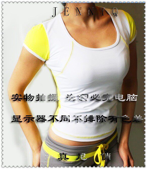 短袖户外新款正品运动JennyQ健身服/健美服/跳操服/瑜伽肚皮舞服