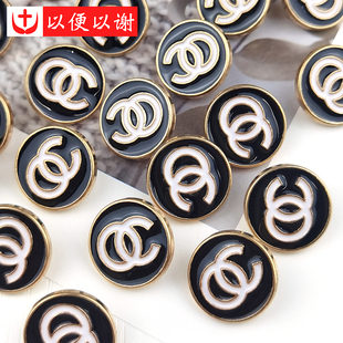 金圆字母OC小香风手缝纽扣大衣开衫外套风衣前襟扣牛仔裤裙装饰扣