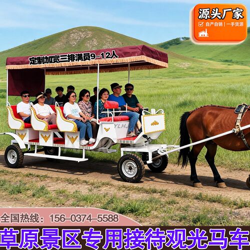 定制景区专用四轮12人观光马车