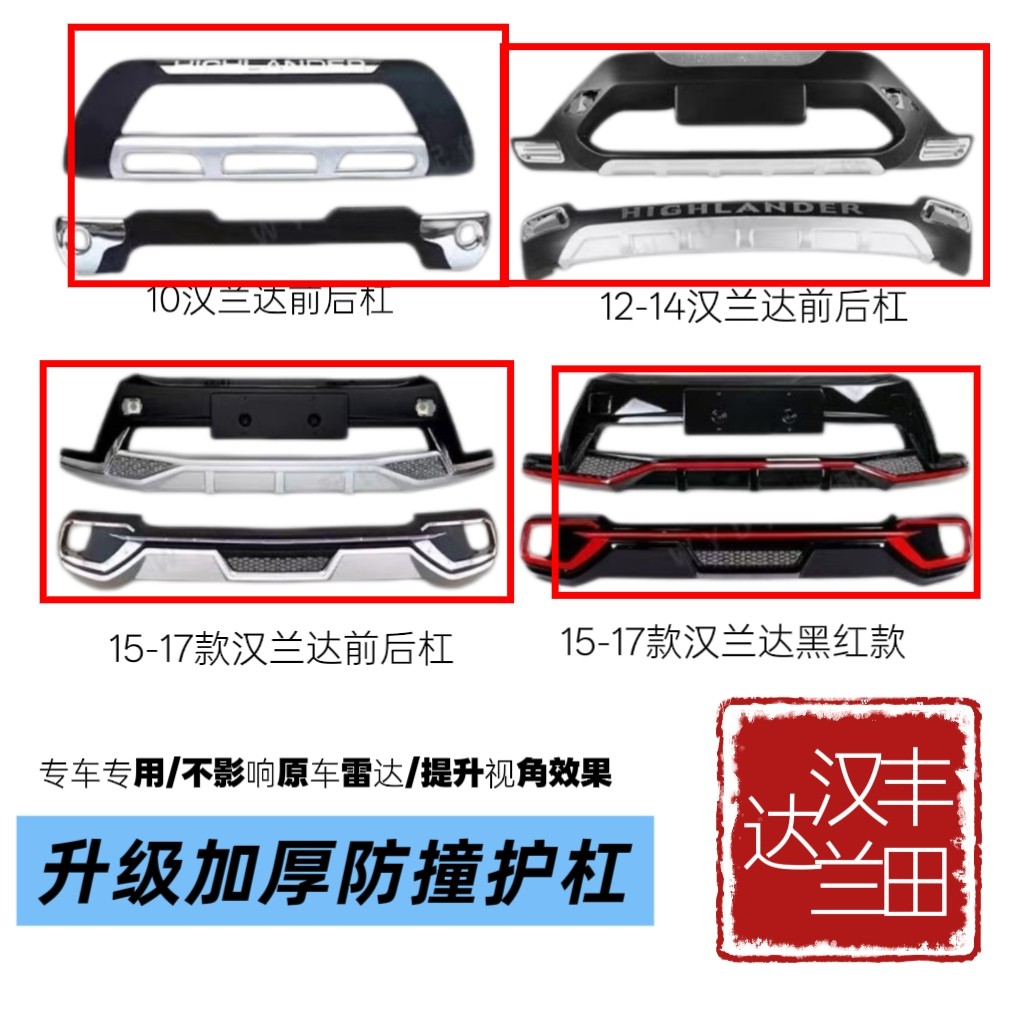 适用丰田汉兰达前杠护杠前后包围保险杠