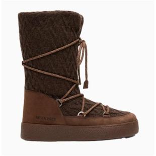 BOOT女士雪地靴保暖防滑舒适耐磨针织系带平跟厚底冬季 代购 MOON