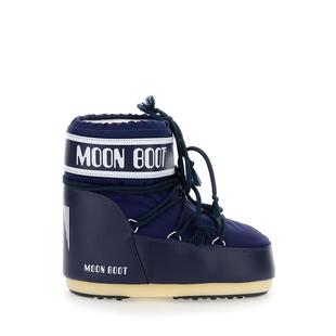 代购 BOOT女士雪地靴保暖防滑轻便透气深蓝色系带圆头平跟 MOON
