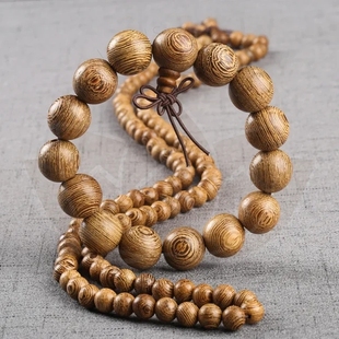 鸡翅木佛珠大号15颗小号约108颗木质手串佛珠