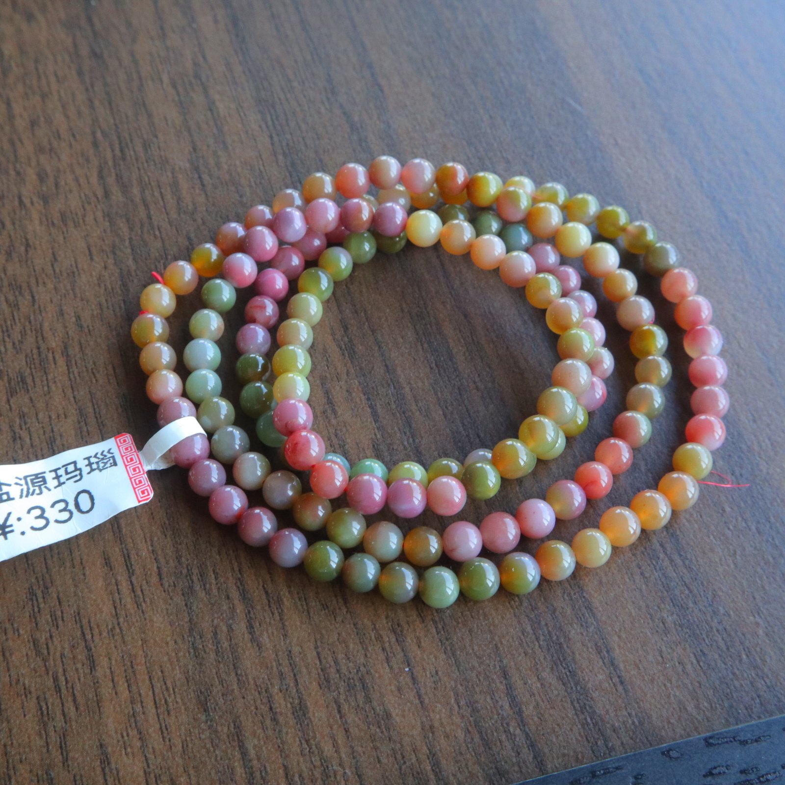 盐源玛瑙多圈手链5+mm