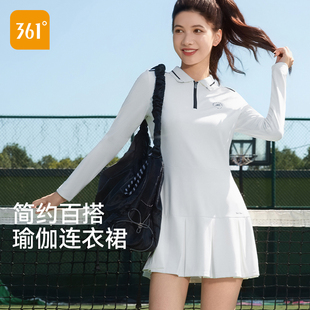 361羽毛球连衣裙女2025新款 羽毛球服连体裙运动网球服网球裙 长袖
