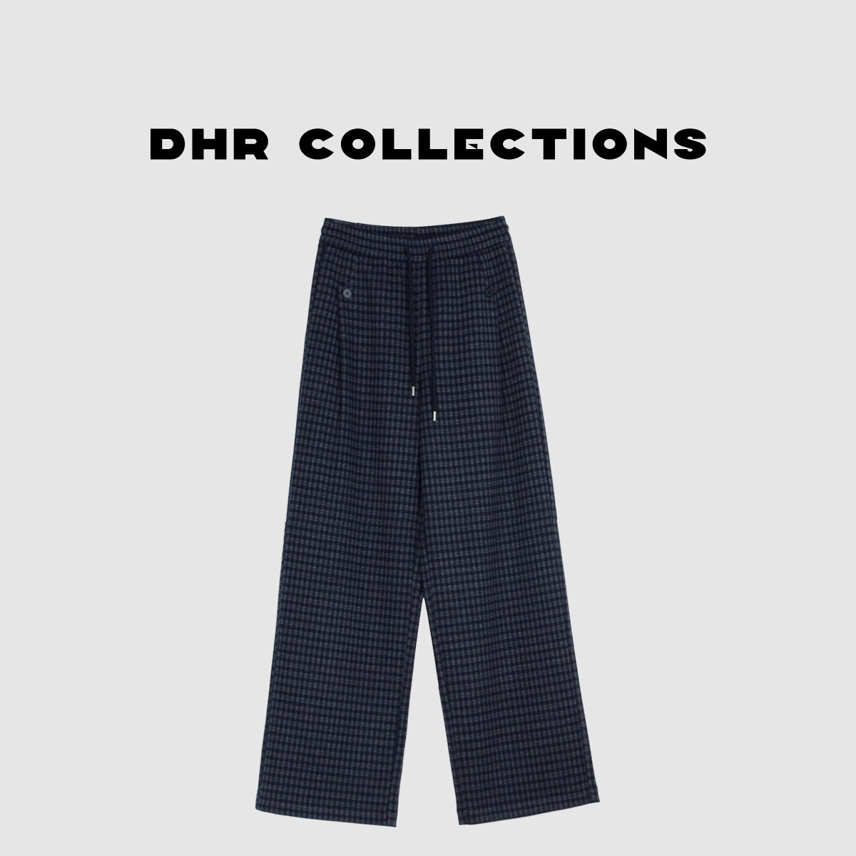 豆豆6【经典格子裤】格纹系带休闲裤女高个子/小个子款-DQ1087