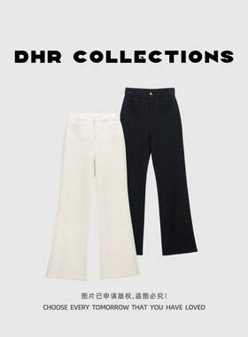 天丝绵羊毛筒喇裤女冬季加绒加厚休闲裤小个子微喇裤子-112725DK