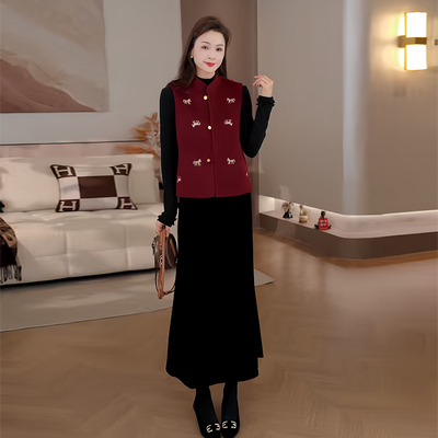 豆豆DD【丝绒裙】冬季新款加绒加厚百搭半身裙鱼尾裙-6206-125DQ