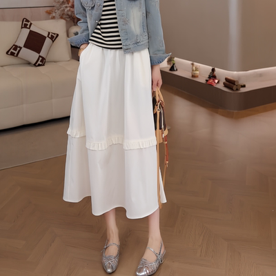 豆豆DA【伞裙】韩版显瘦中高腰时尚半身裙A字长裙女-26CQ6368