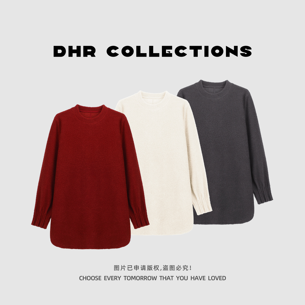 豆豆11【大版毛绒绒】大板加绒加厚长袖T恤雨花绒打底衫-609625DM