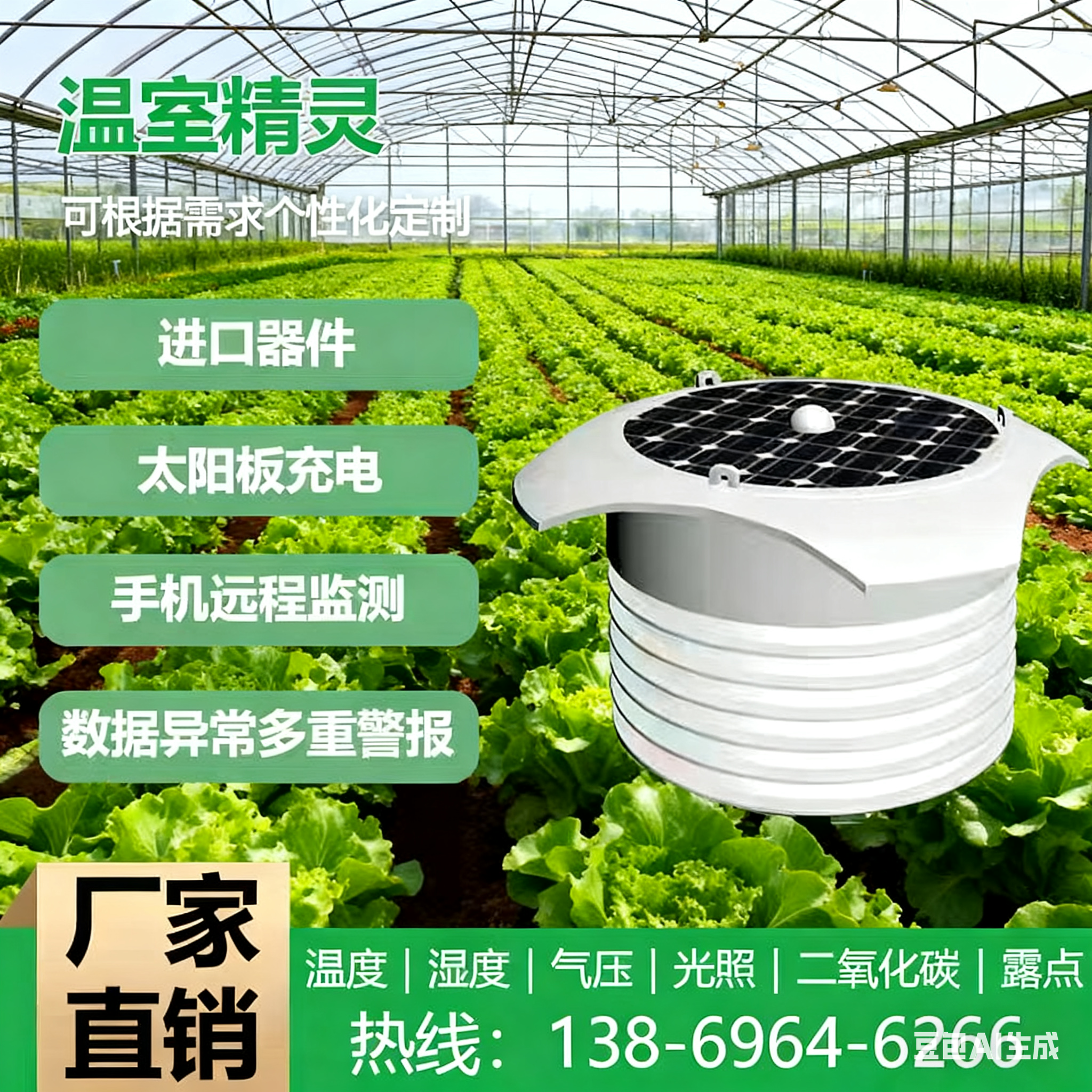 太阳能温室大棚小型气象站