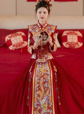 重工秀禾服新娘2025新款龙凤褂中式嫁衣高端奢华婚服结婚小个子