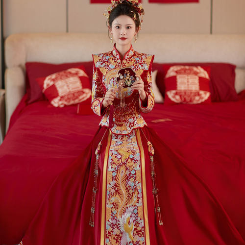 重工秀禾服新娘2025新款龙凤褂