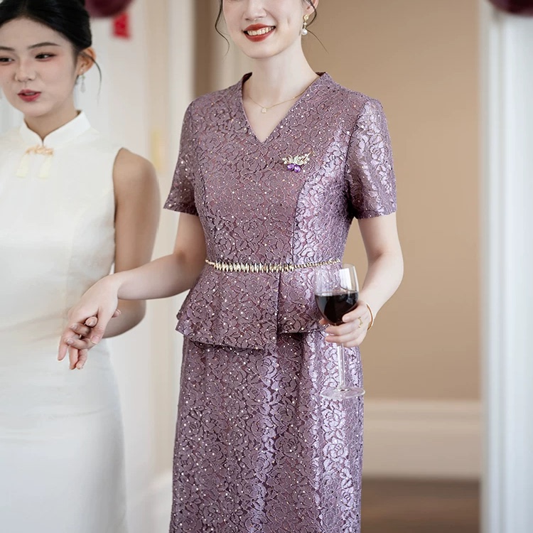 喜婆婆妈妈装旗袍2025新款