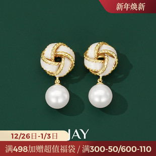 耳饰耳钉 耳坠复古大圆脸适合 JAY小众法式 耳环轻奢高级感新款