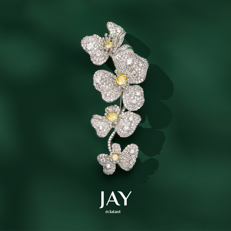 JAY高奢蝴蝶兰花胸针礼物