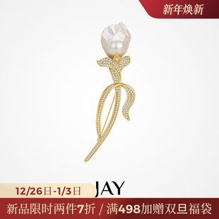 JAY艺术款 巴洛克淡水珍珠胸针高档女奢华气质别针胸花大衣配饰