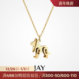 JAY金色小狮子项链轻奢小众夏天锁骨链女高级感吊坠2025新款 颈链