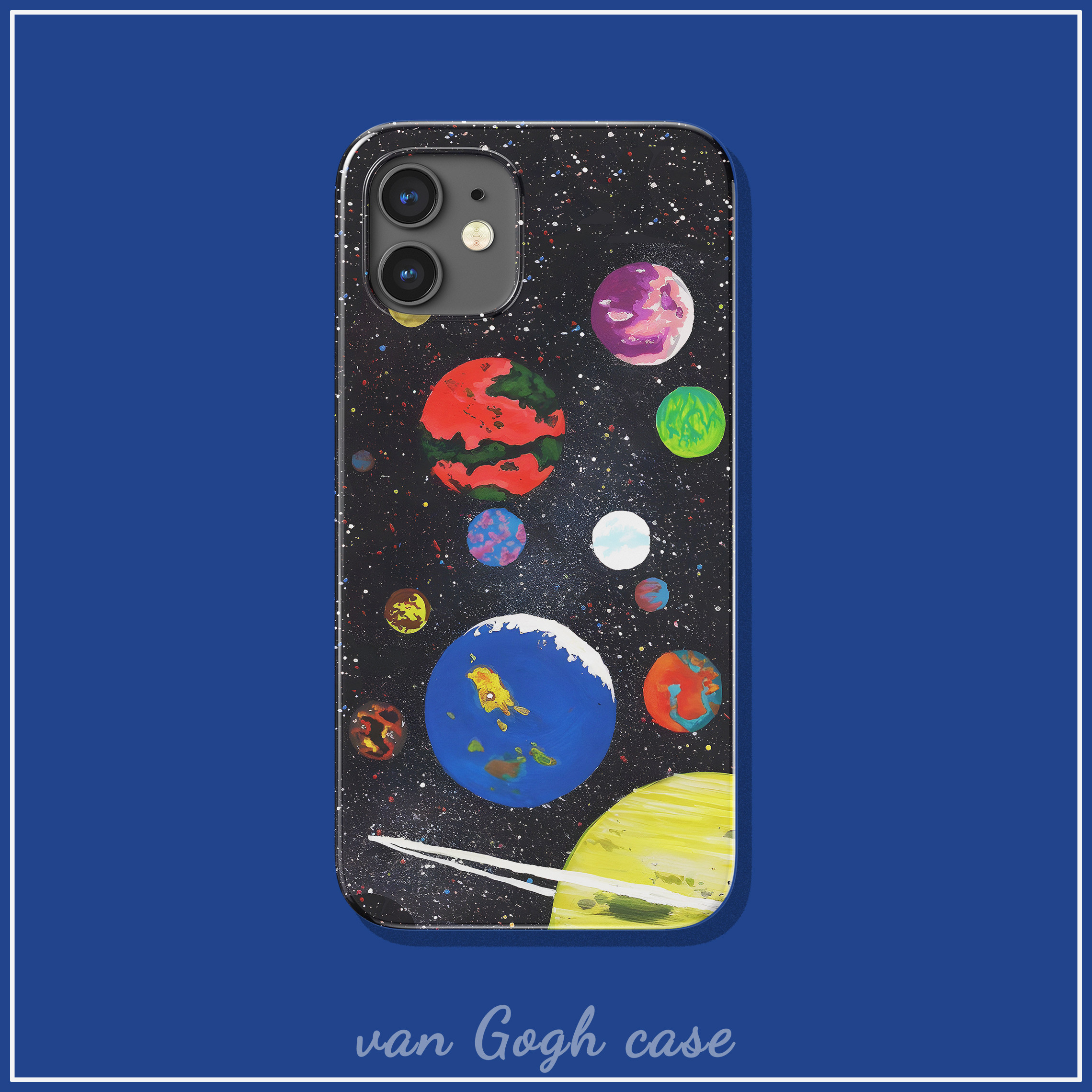 水彩个性彩绘星空涂鸦星球手机壳适用于iPhone15promax苹果14/13mini荣耀magic5三星s23全包iqoo11小米14pro