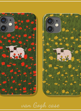 可爱北欧风卡通奶牛手机壳适用于三星s23+note20菲林vivox80/y73s荣耀70苹果13promax半包iPhone14plus/nova9