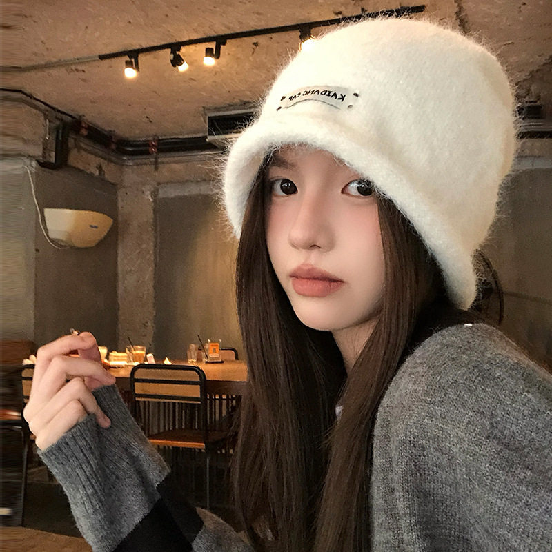 韩系贴布毛线帽子女秋冬季甜美可爱毛绒堆堆帽大头围保暖护耳冷帽,婴童用品,防摔帽,淘宝优惠券,粉丝福利购,淘宝优惠卷