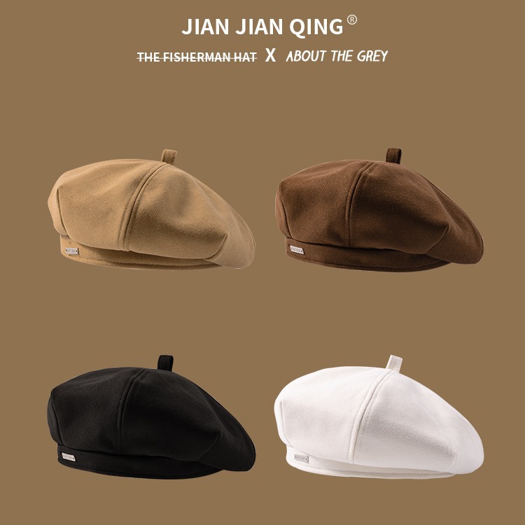 赵露思同款贝雷帽女夏季日系蓓蕾帽子显脸小遮阳帽ins防晒画家帽