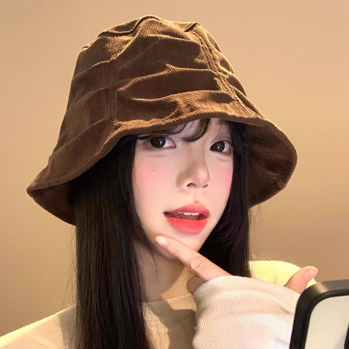 褶皱复古风渔夫帽女秋冬款百搭显脸小日系遮阳素颜盆帽时尚帽子