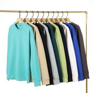 重磅420克定制圆领卫衣快餐饮店员工作服印制印LOGO男女团体服