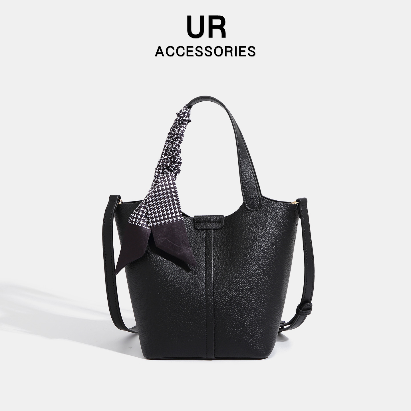 【旗舰店】质感荔枝纹丝巾水桶包