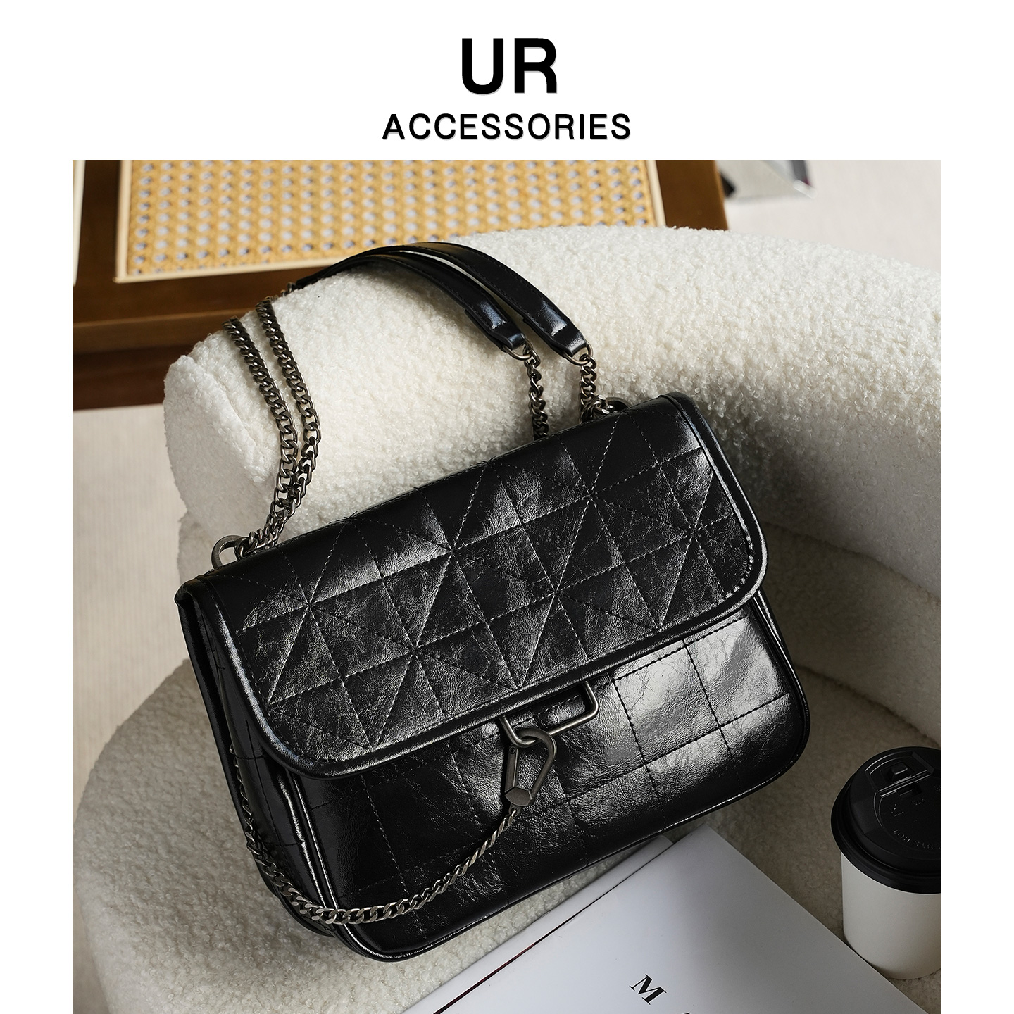 【官方旗舰】大容量链条菱格包