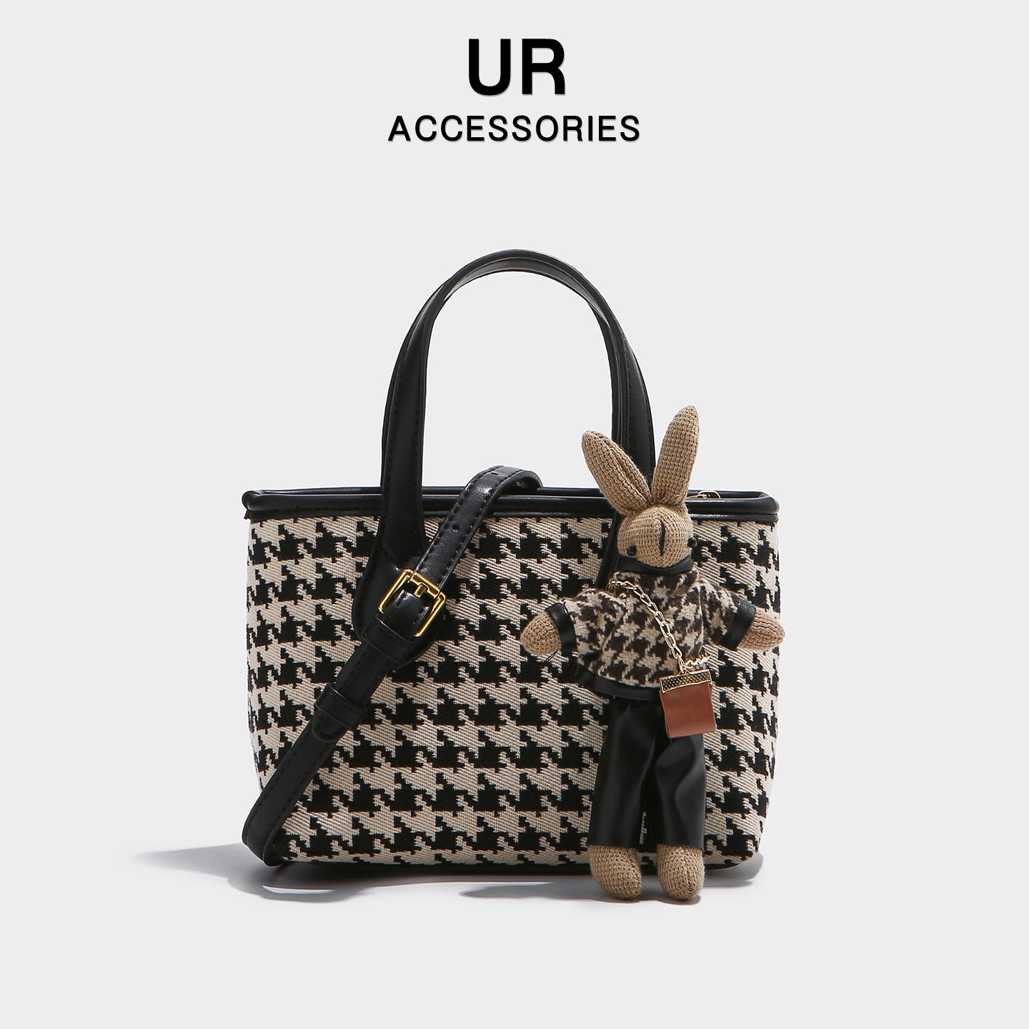 【官方旗舰】千鸟格纹水桶包